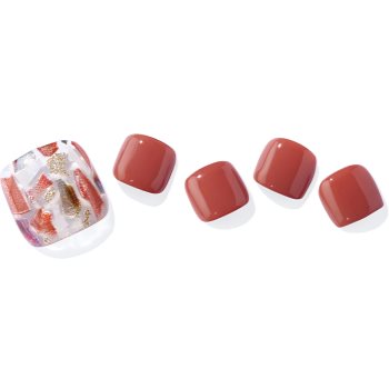 ohora Semi Cured Gel Pedicure Strips P Vintage Wood folii autocolante pentru unghii pentru picioare
